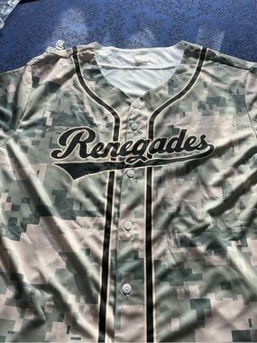 Renegades Camo Baseball Jersey - Green & Tan